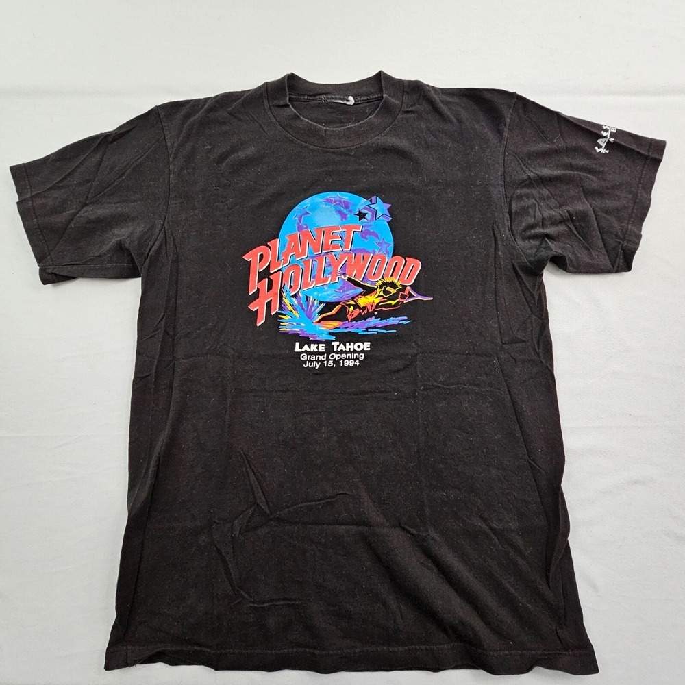 Planet Hollywood Lake Tahoe Grand Opening 1994 Black Short Sleeve T-Shirt Mens L